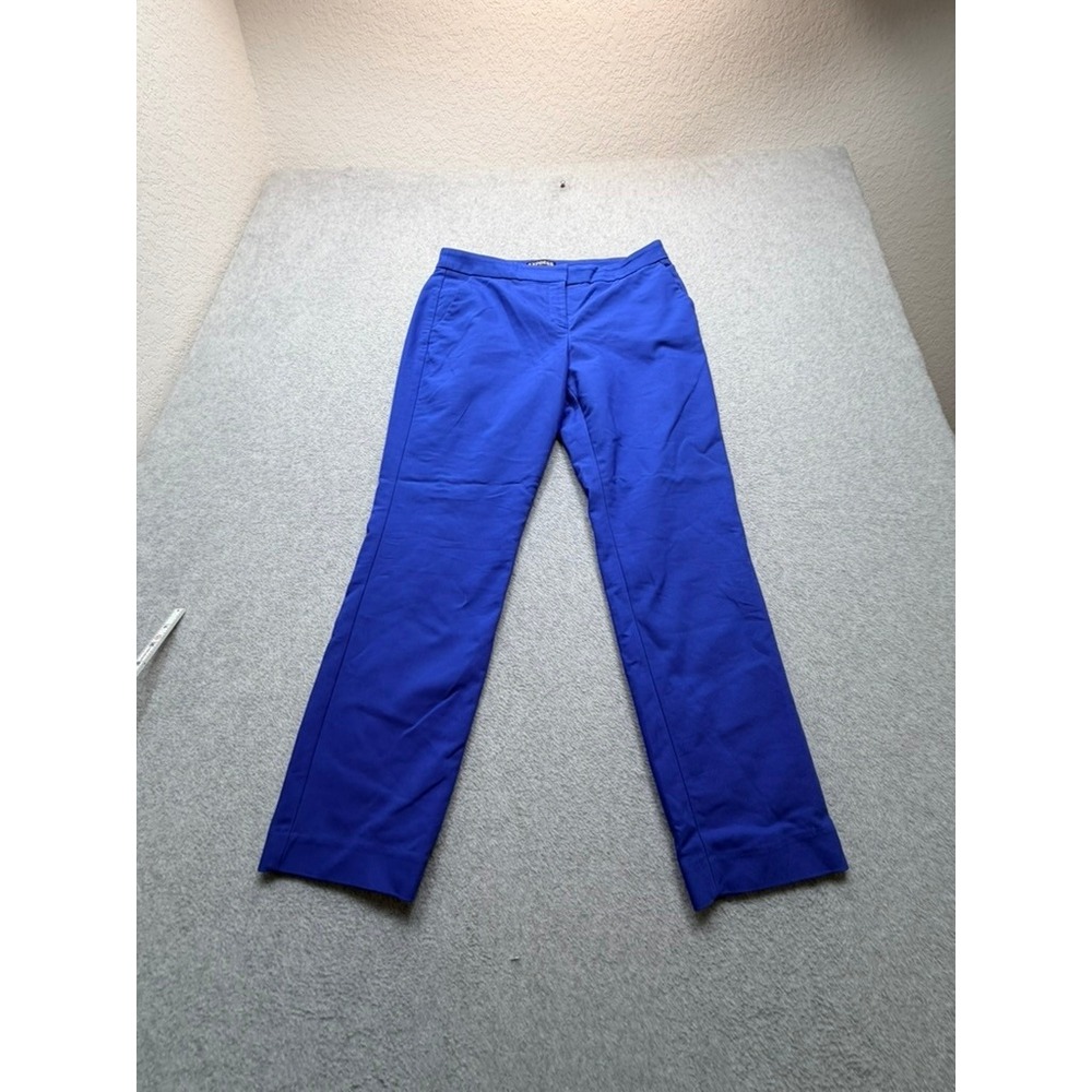 Express Columnist Blue Straight Leg Dress Pants Womens 10 Cobalt Stretch Work